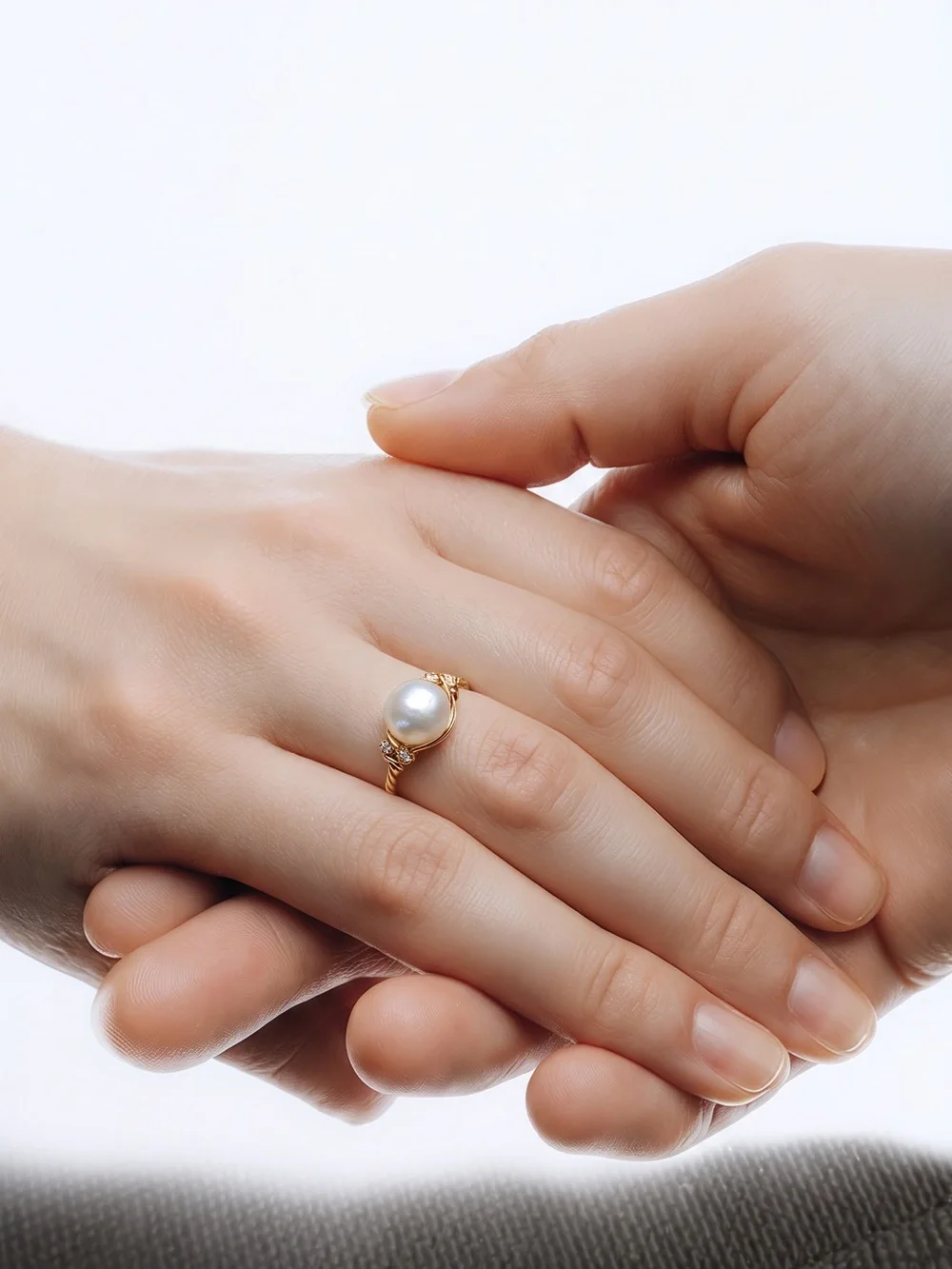 Gold Pearl Statement Ring - Elegant White Pearl Accent☑️